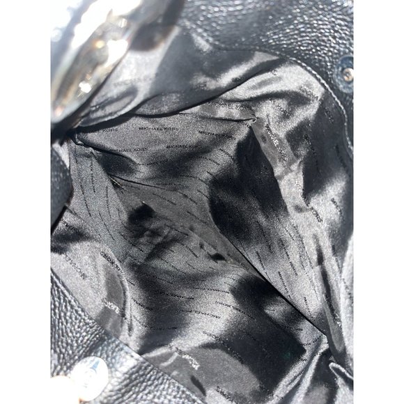 MICHAEL KORS Black Pebble Leather Hobo Shoulder Bag - Picture 12 of 13